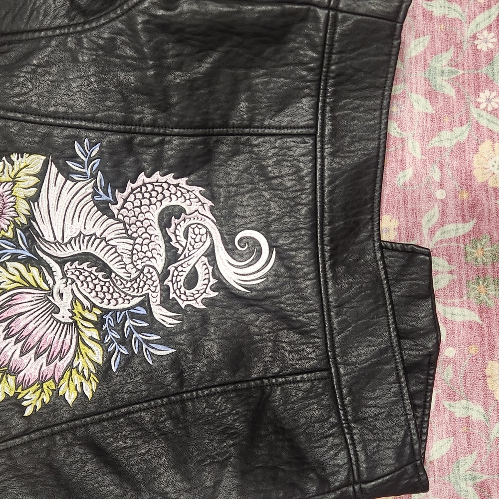 Dolls Kill Floral Embroidered Moto Jacket - Picture 9 of 9